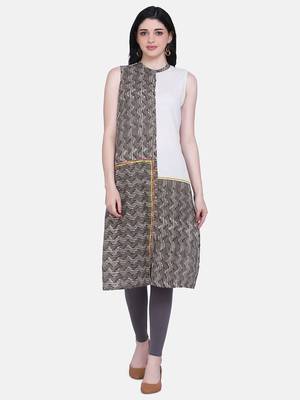 Brown & Cream Colour Straight Kurta 1