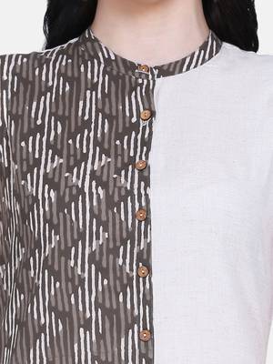 Brown & Cream Colour Straight Kurta 4