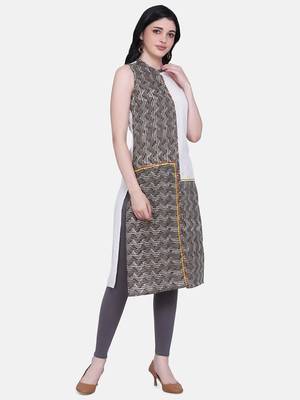 Brown & Cream Colour Straight Kurta 5