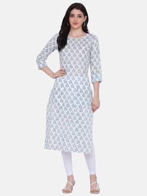 White Colour Straight Kurta 1