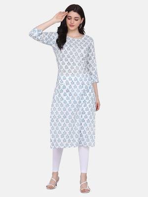 White Colour Straight Kurta 3