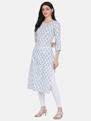 White Colour Straight Kurta 5