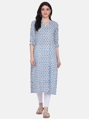 White Colour Straight Kurta 1