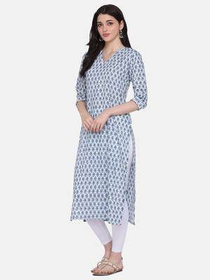 White Colour Straight Kurta 4