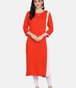 Orange Colour Straight Kurta
