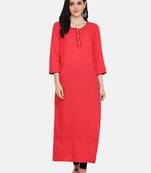 Pink Colour Straight Kurta