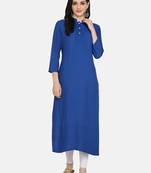 Blue Colour Straight Kurta