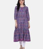 Blue Colour Gathers Kurta