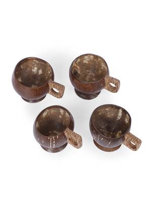 INDIBAM Organic Coconut Shell Tea Cups, Light Weight Cups for Tea, coffee,, juices, shakes etc Handmade. 1