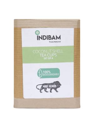 INDIBAM Organic Coconut Shell Tea Cups, Light Weight Cups for Tea, coffee,, juices, shakes etc Handmade. 5