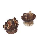 INDIBAM Upcycled coconut shell soap tray (Leaf Cut).Decorative- Hand Made - Vegan- Made from Coconut Shells.