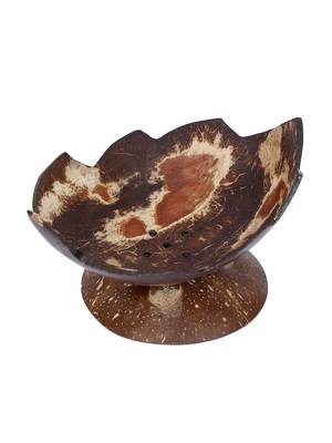 INDIBAM Upcycled coconut shell soap tray (Leaf Cut).Decorative- Hand Made - Vegan- Made from Coconut Shells. 3