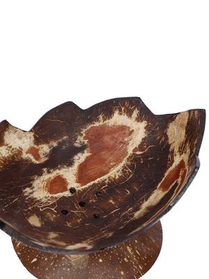INDIBAM Upcycled coconut shell soap tray (Leaf Cut).Decorative- Hand Made - Vegan- Made from Coconut Shells. 4