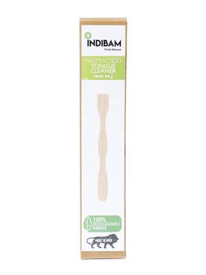 INDIBAM natural Neem Wood Tongue Scraper Or Tongue Cleaner for Adults and Kids Pack of 2. 5
