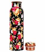 INDIBAM 99% Pure Copper Printed Water Bottle, Drinkware & Storage Purpose, Ayurvedic Health Benefits 950 ML