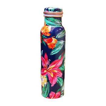 INDIBAM 99% Pure Copper Printed Water Bottle, Drinkware & Storage Purpose, Ayurvedic Health Benefits 950 ML 2