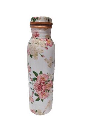 INDIBAM 99% Pure Copper Printed Water Bottle, Drinkware & Storage Purpose, Ayurvedic Health Benefits 950 ML 3