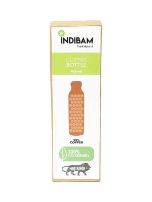 INDIBAM 99% Pure Copper Printed Water Bottle, Drinkware & Storage Purpose, Ayurvedic Health Benefits 950 ML 5