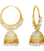 White pearl earrings