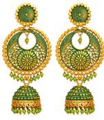 Green pearl earrings