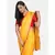 Yellow woven linen saree with blouse