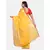 Yellow woven linen saree with blouse