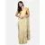 Golden hand woven linen saree with blouse
