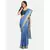 Blue hand woven linen saree with blouse