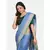 Blue hand woven linen saree with blouse