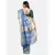 Blue hand woven linen saree with blouse