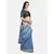Blue hand woven linen saree with blouse