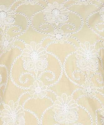 Beige Chikankari Embroidered Cotton Staright Kurti 4