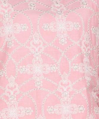 Pink Chikankari Embroidered Cotton Staright Kurti 5