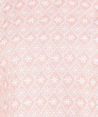 Peach Chikankari Embroidered poly-Cotton Staright Kurti 5