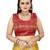 Yellow And Red Jecard Lengha Anarkali With Blouse