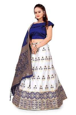 Blue Jecard Lengha Anrakali With Blouse 2