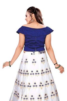 Blue Jecard Lengha Anrakali With Blouse 3