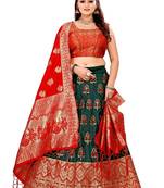 Green Jecard Lengha Anrakali With Blouse