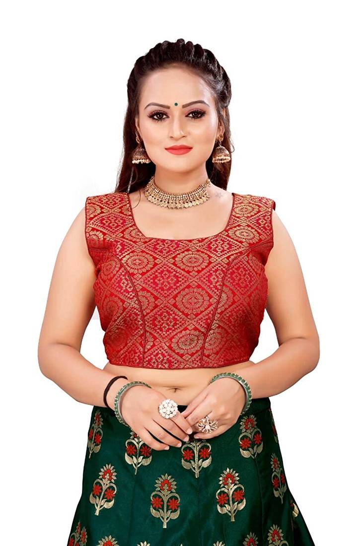 Green Jecard Lengha Anrakali With Blouse