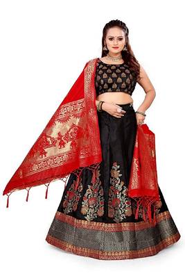 Black Jecard Lengha Anrakali With Blouse 1