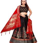 Black Jecard Lengha Anrakali With Blouse