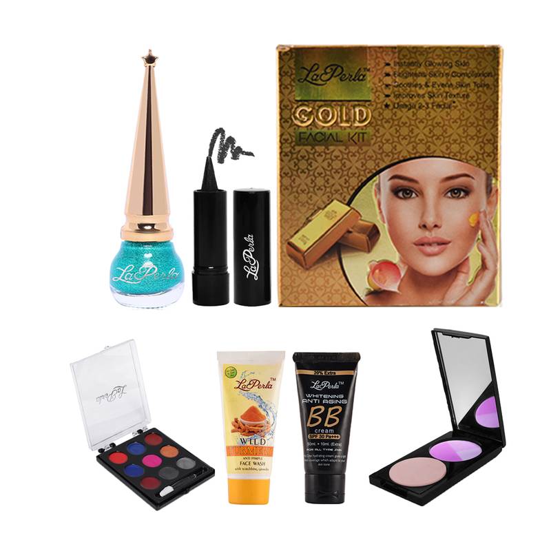 Trendy Insta Beauty Makeup Kit - Facial Kit, BB Cream, Eye Liner, Kajal, Eye Shadow, Compact Powder & Face Wash