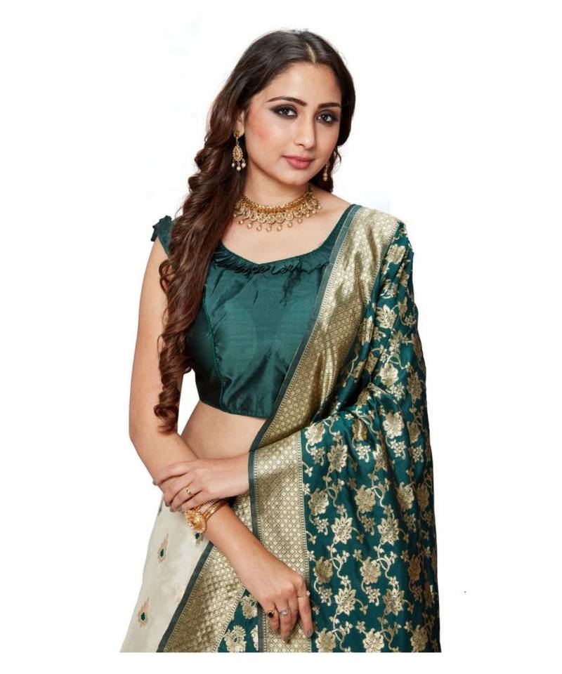 Green Jecard Lengha Anrakali With Blouse