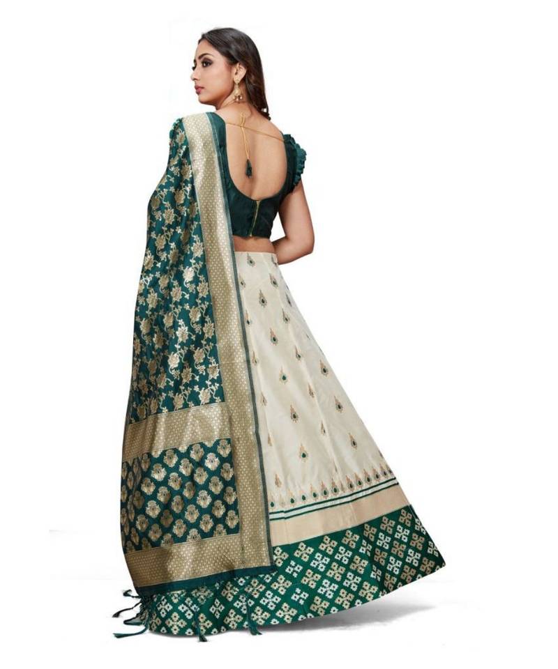 Green Jecard Lengha Anrakali With Blouse