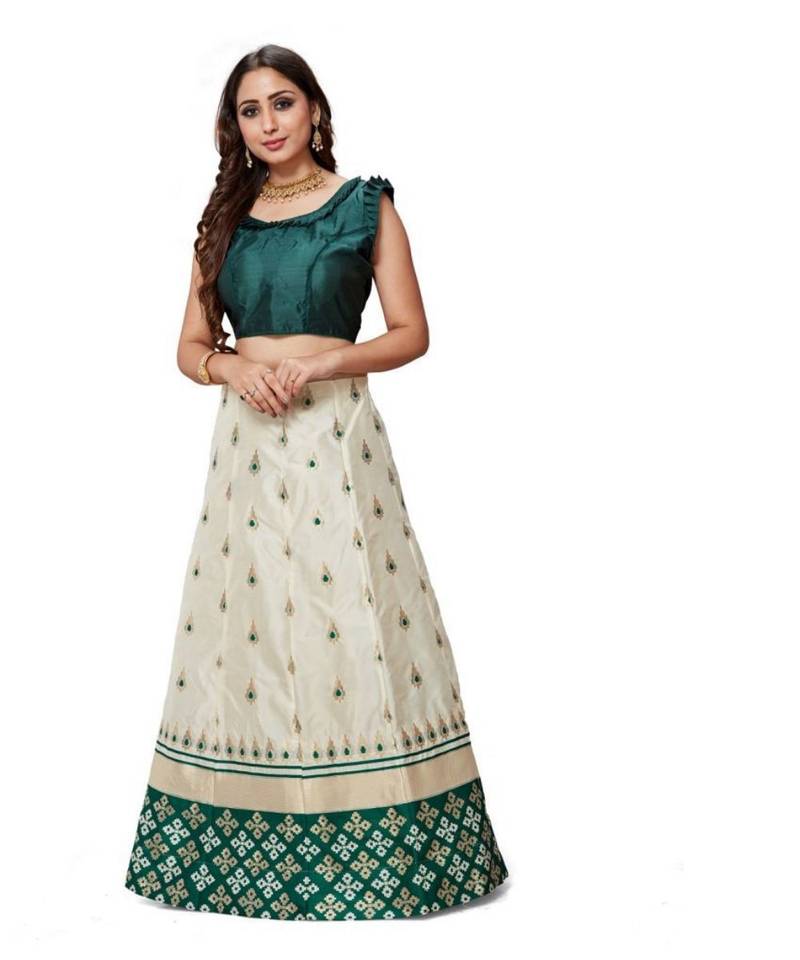 Green Jecard Lengha Anrakali With Blouse