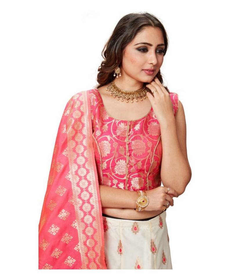 Pink Jecard Lengha Anrakali With Blouse