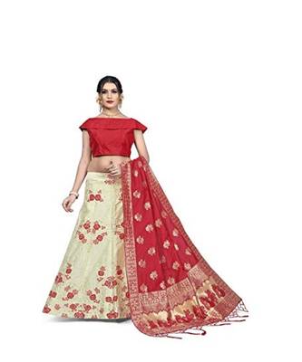 Red Jecard Lengha Anrakali With Blouse 1