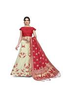 Red Jecard Lengha Anrakali With Blouse