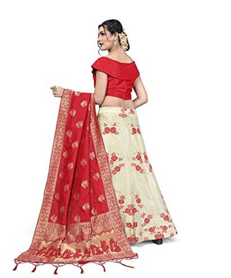 Red Jecard Lengha Anrakali With Blouse
