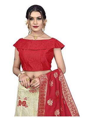 Red Jecard Lengha Anrakali With Blouse 4